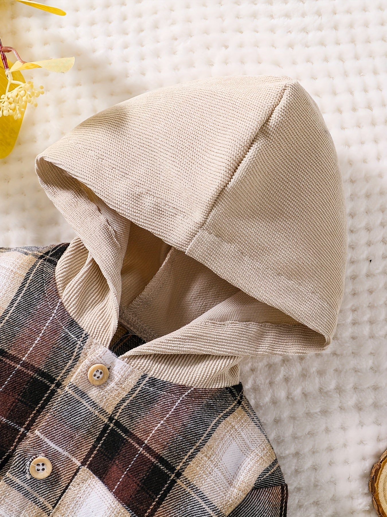 Baby Boys Plaid Hooded & Pants Set Newborn Sweatsuit 2pcs Outfit