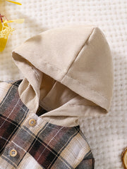 Baby Boys Plaid Hooded & Pants Set Newborn Sweatsuit 2pcs Outfit