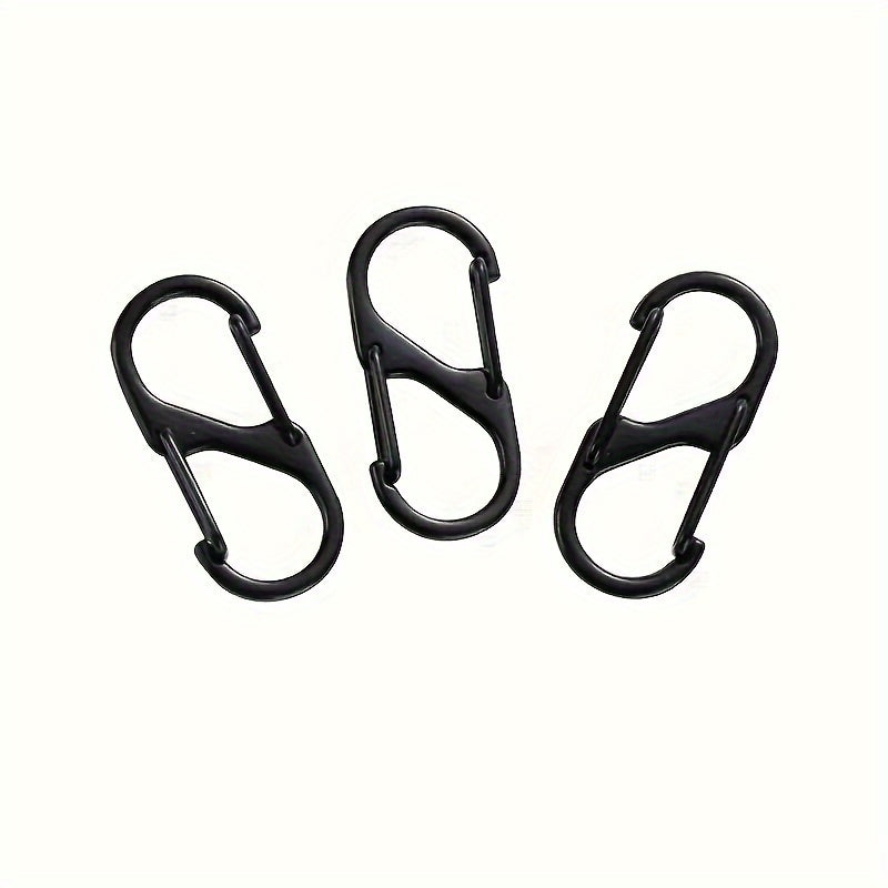 2pcs Zinc Alloy Camping Carbine Keychain S shape Anti theft Backpack Buckle