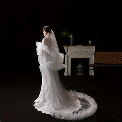 Elegant Long Train Veil for Brides at Weddings