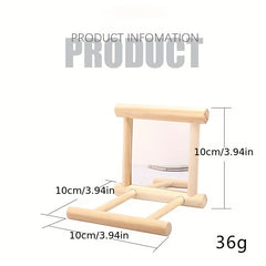 Bird Mirror Parrot Toy Wood Stair Climbing Jumping Ladder Pet Supplies Station