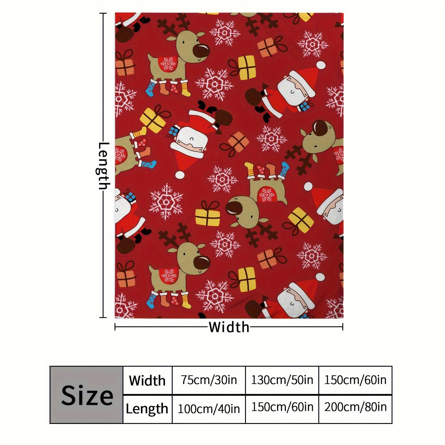 Christmas Soft Lightweight Flannel Warm Blanket Plush Throw For Outdoor