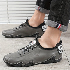 Men's Slip on Shoes With Shoelaces Comfy Non slip Walking Shoes