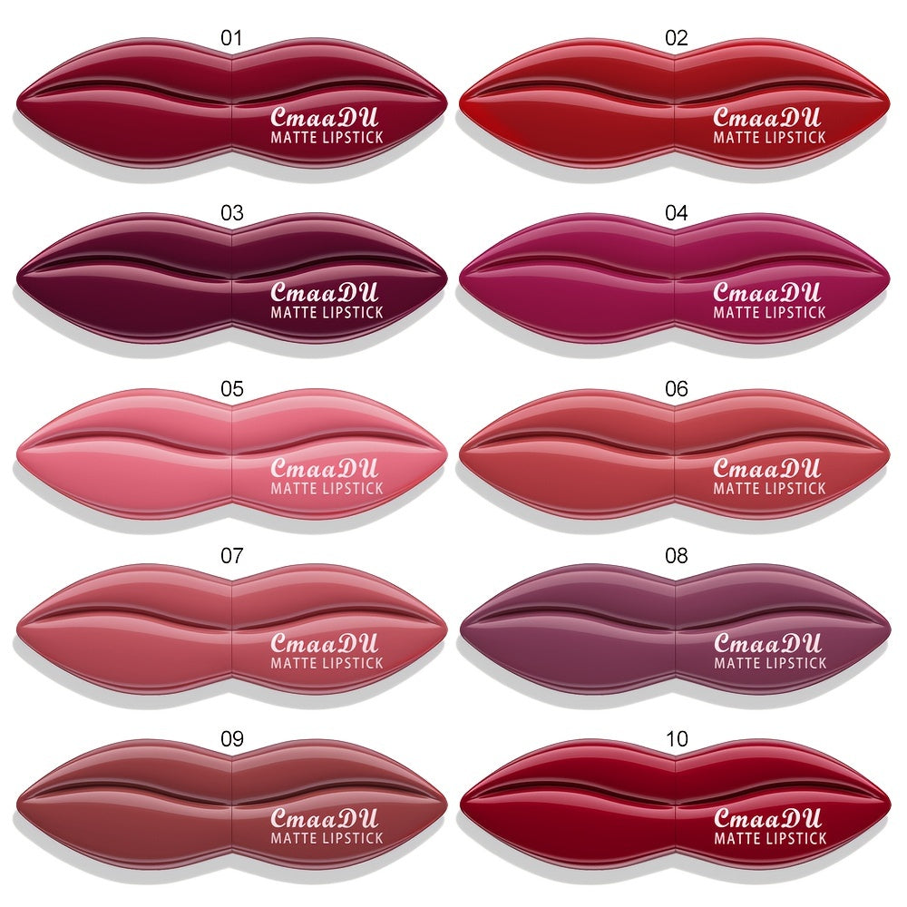 10 colors Matte Lipstick Waterproof Formula
