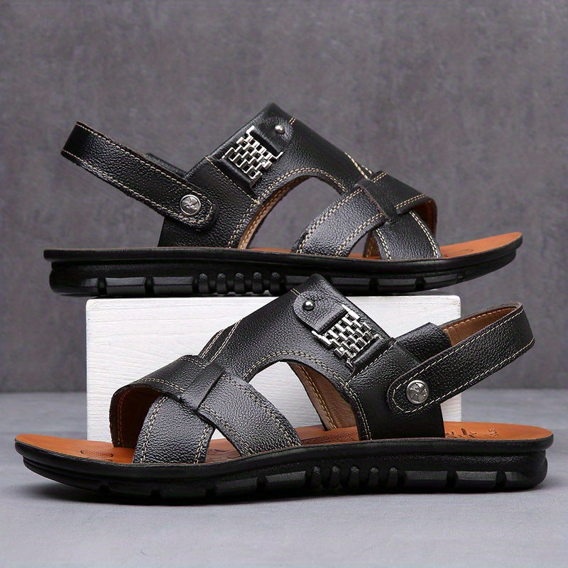 Men's Casual Open Toe Slip On Sandals Soft Sole Beach Sandals