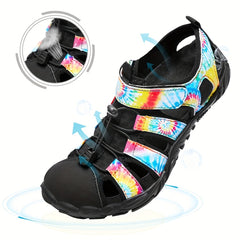 Women's Tie Dye Water Shoes Hook & Loop Fastener Wading Shoes