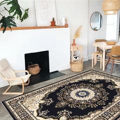 Fluffy Faux Wool Area Rug Non-slip Large Carpet Vintage Oriental Design