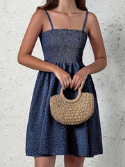 Polka Dot Cami Dress Backless Casual Dress For Summer & Spring Women's Clothing