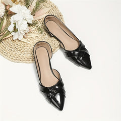 Women's Cut Out Patent Leather Ballet Flats Soft Sole