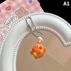 Drumsticks Burger Garlic Keychain Decoration for Car Keys Backpacks Wallets
