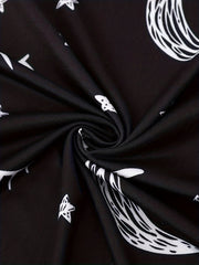 Star Moon Print Round Neck Cami Nightdress