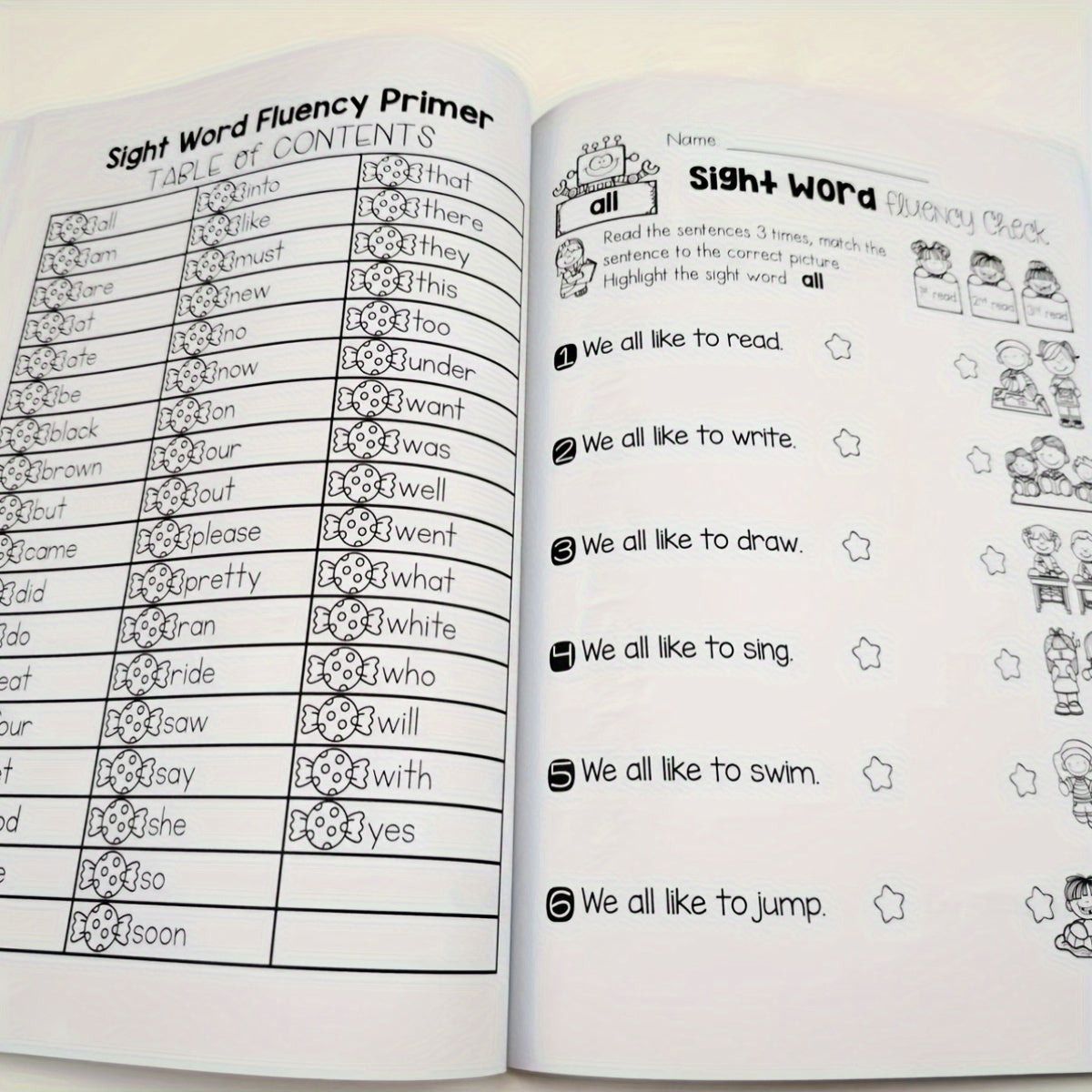 English Learning Workbook Through Words Pictures and Sentence Language