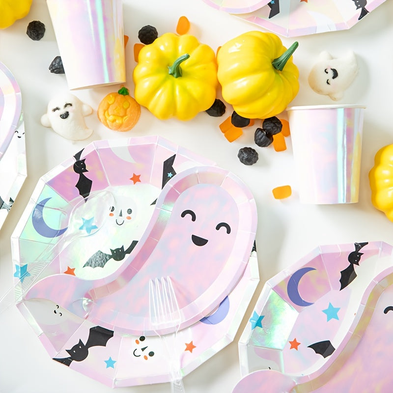 Iridescent Halloween Disposable Party Utensils Plates Cups And Napkins