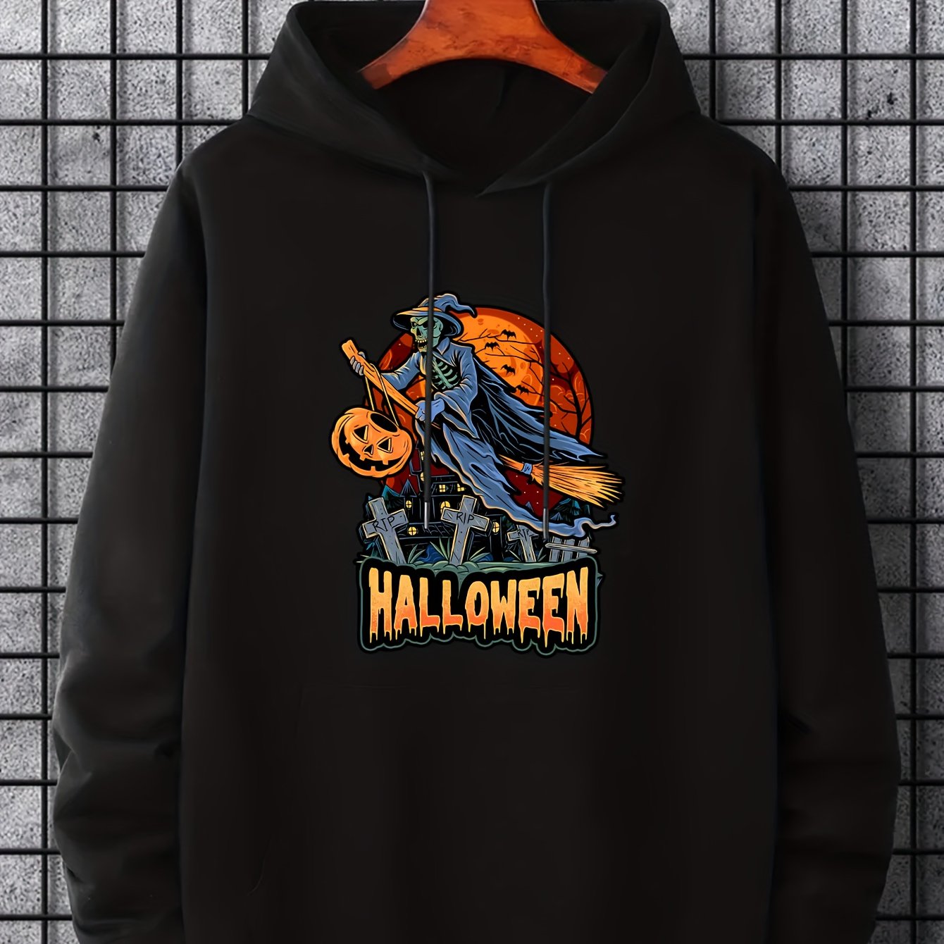 Men's Halloween Graphic Hoodie Casual Hooded Sweatshirt