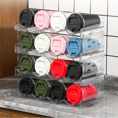 Transparent Red Wine Rack Stackable Storage Holder Organizer For Kitchen