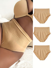 3 Pack Plus Size High Waisted Tummy Control Panties Set