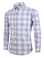 Men's Casual Slim Fit Checkered Shirt
