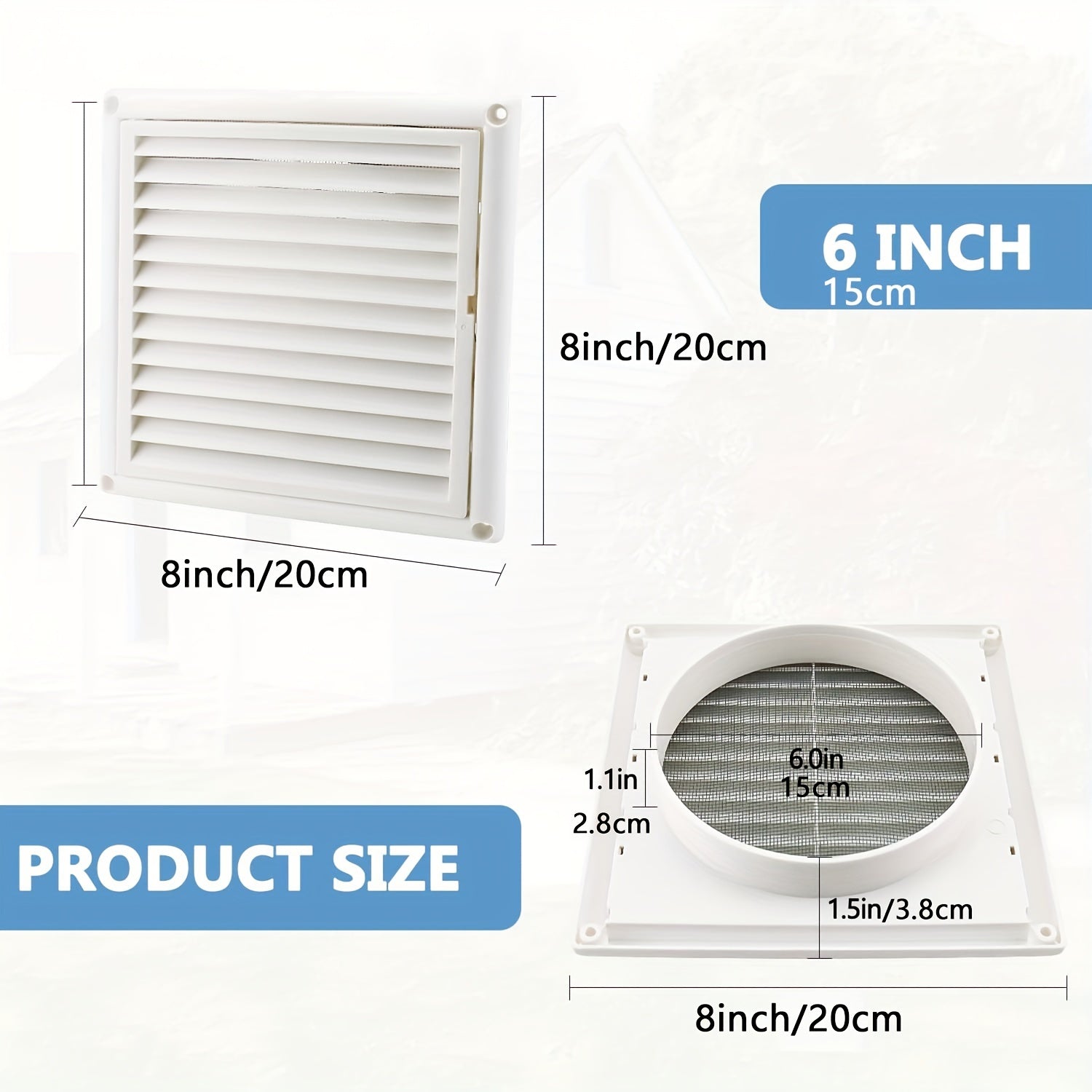 10 15 Louvered Vent Cover Stops Birds Nesting Outside Dryer Exhaust Air Vent