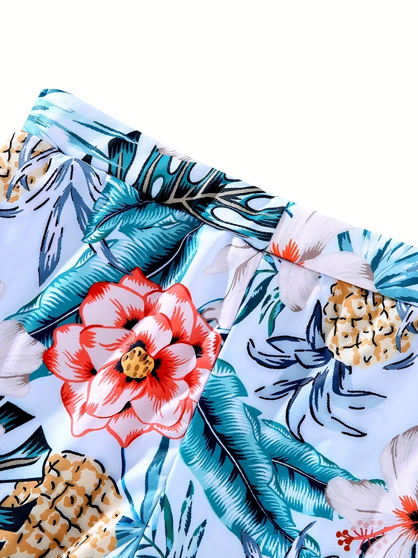 Men's Quick Dry Swim Trunks Tropical Floral Fruit Pattern