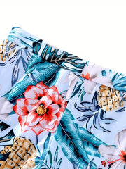 Men's Quick Dry Swim Trunks Tropical Floral Fruit Pattern