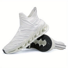 Men's Flame Pattern High Top Lace Up Knitted Sneakers