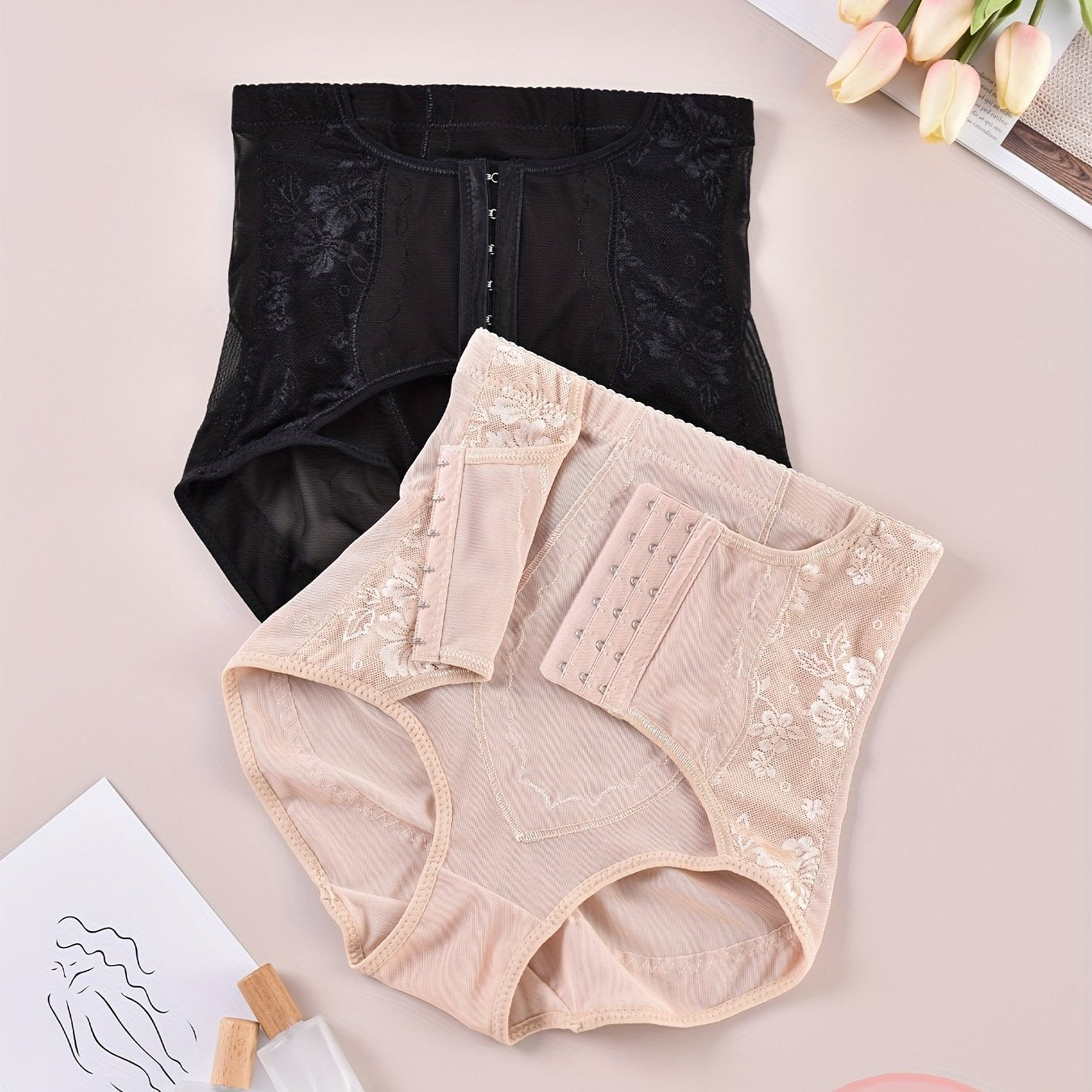 Mesh Stitching Tummy Control Slimming Panties Women's Underwear