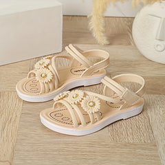 JIAGEYA Flower Open Toe Sandals For Girls