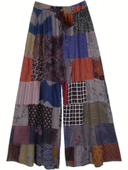 Hippie Patchwork Wide Leg Pants for Women