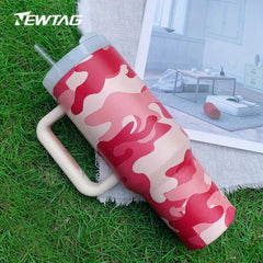 40oz Camo Starry Insulated Tumbler w/ Straw - Leakproof for Camping