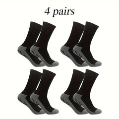 4 Pairs Non Slip Soccer Socks for Sports Running Football Crew Socks