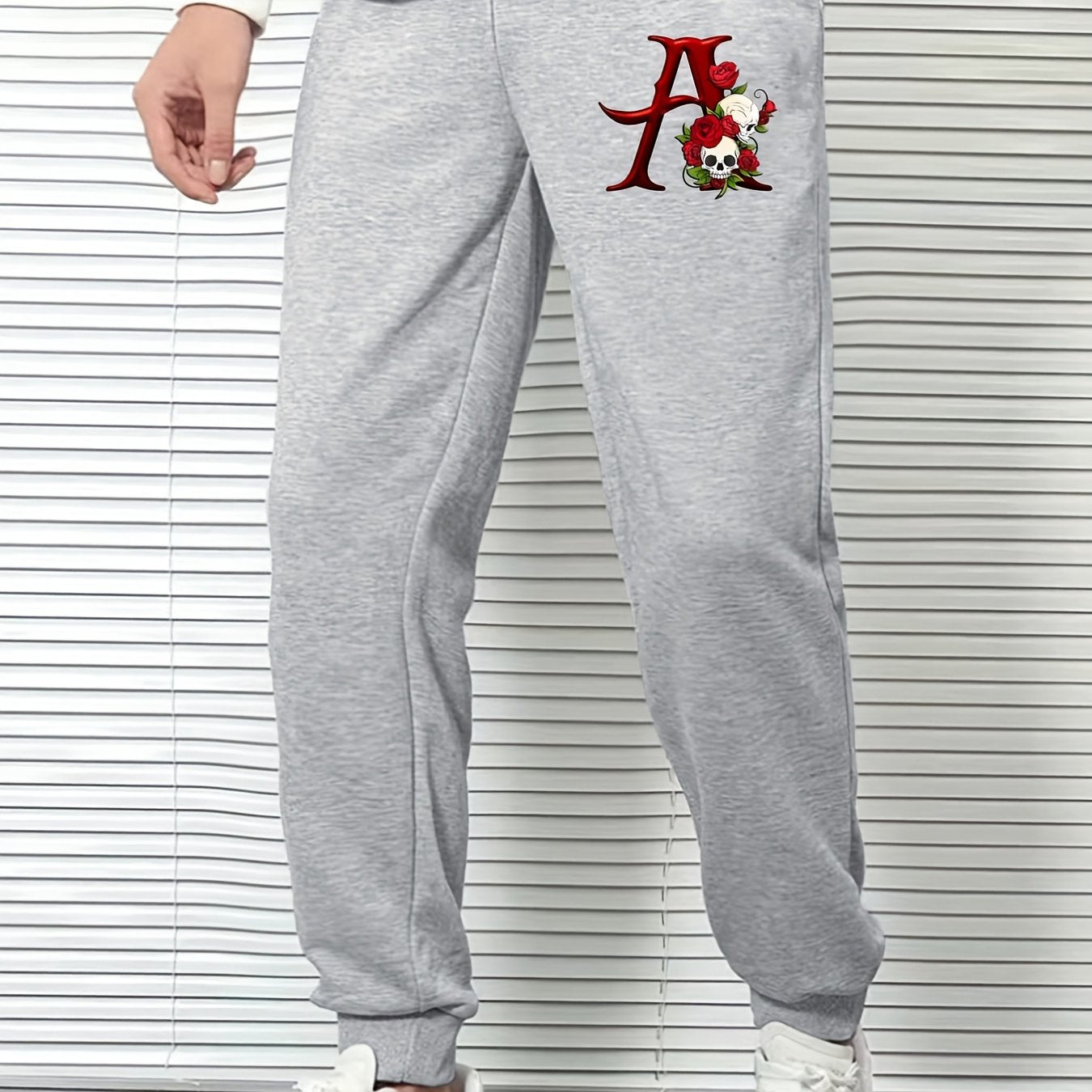 Skull And Roses Men's Sports Pants Casual Jogging Trousers