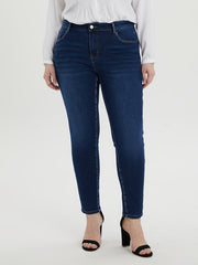 Women's Plus Navy Slim Fit Skinny Ankle Denim