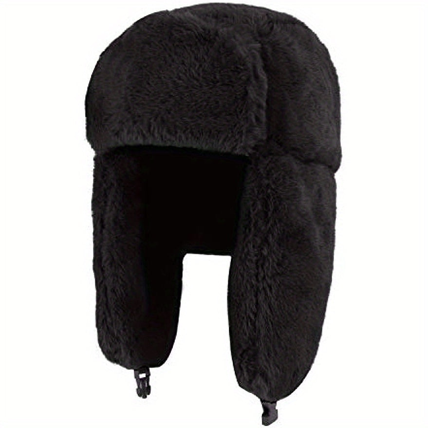 Winter Thick Plush Windproof Warm Earflap Hat for Outdoor Skiing Cycling