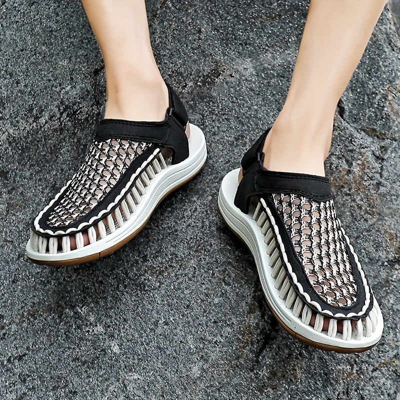 Men's Comfortable Woven Sandals Wear resistant Non Slip Beach Shoes