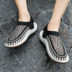 Men's Comfortable Woven Sandals Wear resistant Non Slip Beach Shoes