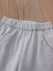 Boys Cotton Casual Trousers with Alarm Clock Patchwork