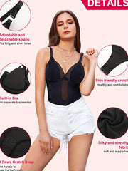 Women's Mesh Slimmer Bodysuit V-Neck Tummy Control Body Shaper