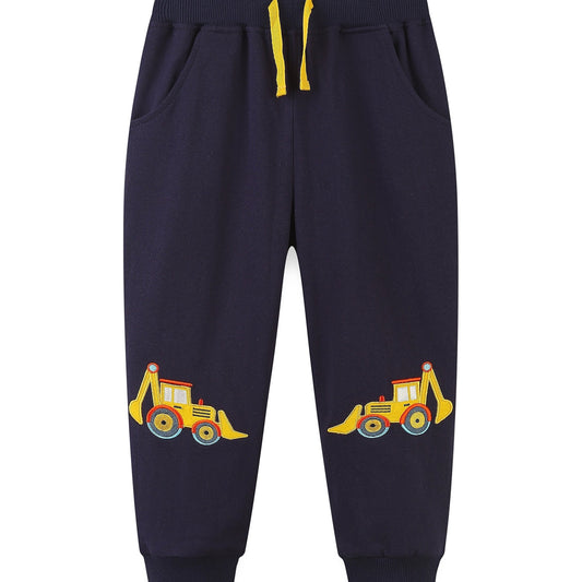Excavator Print Boys Sweatpants Quick dry Jogger Pants Kids Clothing