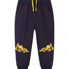 Excavator Print Boys Sweatpants Quick dry Jogger Pants Kids Clothing