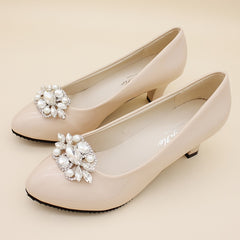 Rhinestone Pearl Shoe Clips DIY Floral Buckle for Wedding Party