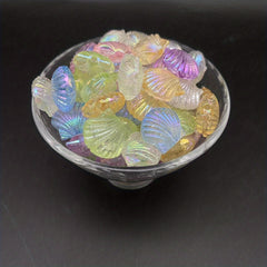 35pcs Transparent Colored Shell Beads Bulk for DIY Bracelets Necklaces