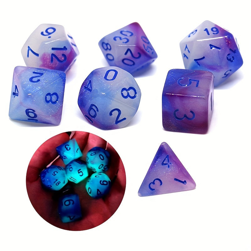 7pcs Luminous Board Game Dice Set with Box