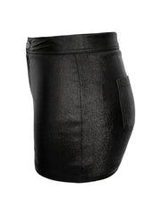 Faux Leather Skinny Shorts for Women