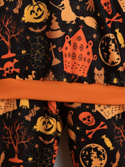 Boy's Witch Pumpkin Sweatshirt & Sweatpants Set