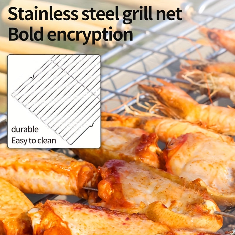 Portable Charcoal Grill 36x20 32 cm Outdoor Barbecue Skewers