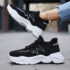 Women's Breathable Chunky Sneakers Lace-up Running Shoes