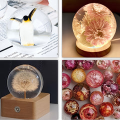 10 Clear Silicone Sphere Molds for Resin Casting - 3D Seamless Large Round