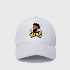 Printed KING Baseball Cap Casual Retro Cotton Adjustable Peaked Cap