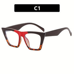 Y2K Style Clear Lens Glasses Tortoiseshell Frame Anti Light Reading