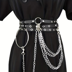 Punk Ring Linked Body Harness Waist Belt Adjustable